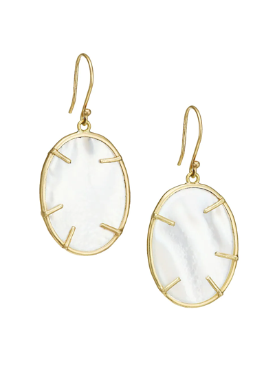 Shop Annette Ferdinandsen Women's Small 14k Yellow Gold & Mother-of-pearl Silver Dollar Drop Earrings