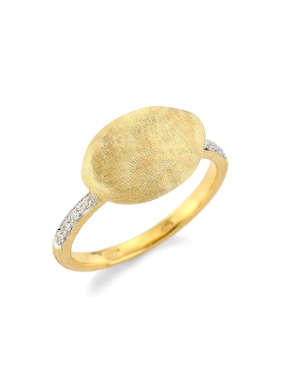 Shop Marco Bicego Women's Siviglia 18k Yellow Gold & Diamond Pavé Ring
