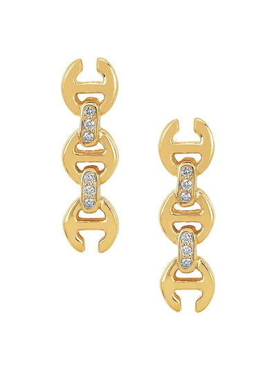 Shop Hoorsenbuhs Tri-link 18k Yellow Gold & Diamond Stud Earrings