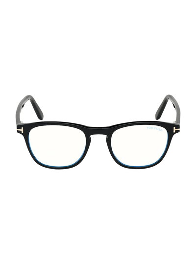Shop Tom Ford Women's 48mm Blue Block Square Eyeglasses In Black