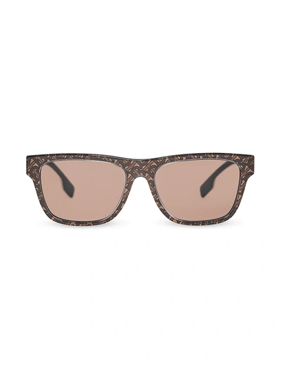 Shop Burberry 56mm Square Logo Sunglasses In Brown