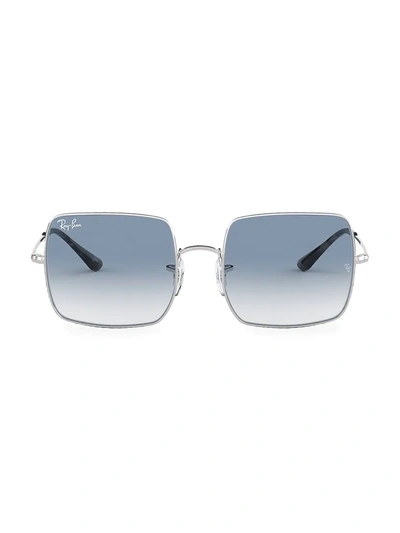 Shop Ray Ban Rb1971 54mm Square Aviator Sunglasses In Silver
