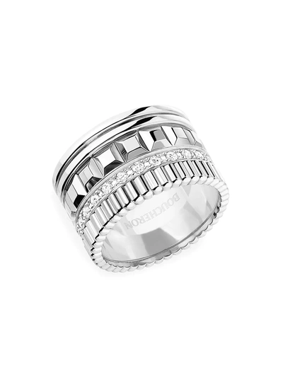 Shop Boucheron Women's Quatre Classique 18k White Gold & Diamond Wedding Ring In Diamond White Gold
