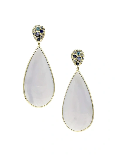 Shop Ippolita Rock Candy 18k Yellow Gold, Chalcedony & Multi-stone Pebble Stud Drop Earrings