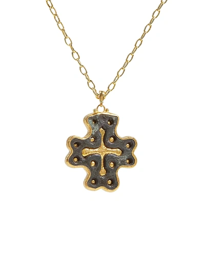 Shop Gurhan Women's Antiquities 18k, 22k & 24k Yellow Gold Bronze Cross Pendant Necklace