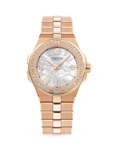 Shop Chopard Alpine Eagle 18k Rose Gold & Diamond Bracelet Watch