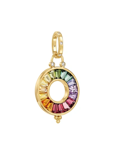 Shop Temple St. Clair Women's Celestial 18k Yellow Gold, Diamond & Multi-stone Small Color Wheel Pendant