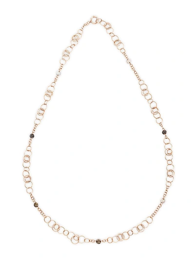 Shop Pomellato Women's Sabbia 18k Rose Gold, Black Diamond, Brown Diamond & White Diamond Link Necklace