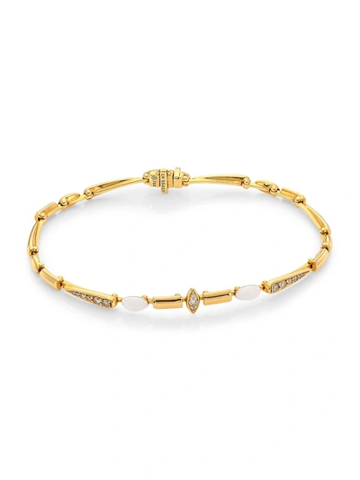 Shop Etho Maria Noble 18k Yellow Gold, Brown Diamond & Ceramic Bracelet