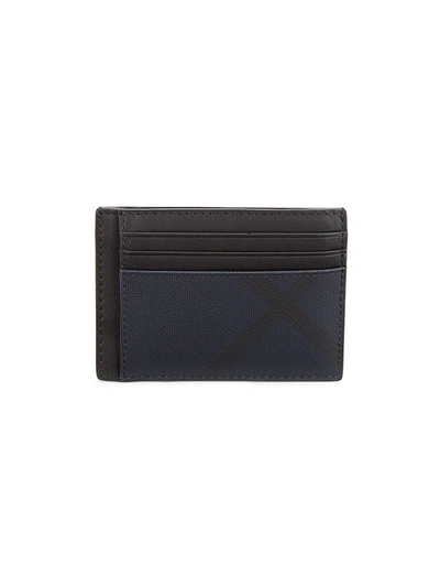 Shop Burberry Men's Chase London Check Money Clip In Navy