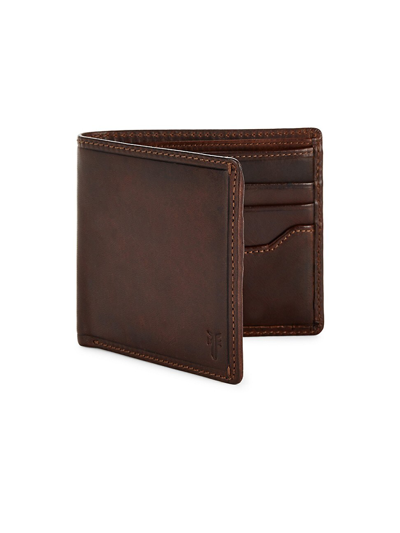 Shop Frye Men's Logan Bi-fold Leather Wallet In Dark Brown