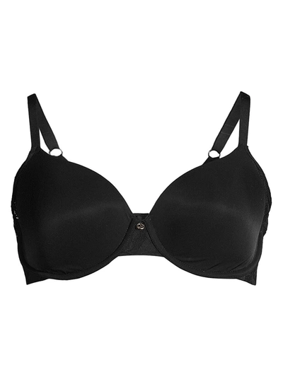 Shop Le Mystere Lace Comfort T-shirt Bra In Black