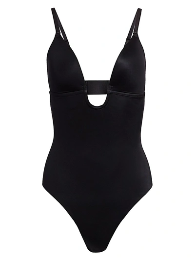 Shop Spanx Suit Your Fancy Plunge Bodysuit In Very Black