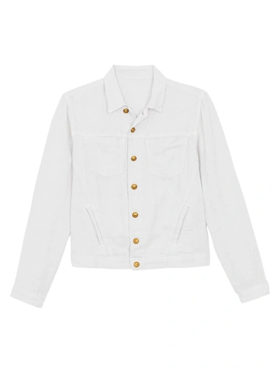 Shop L Agence Celine Linen Jacket In White