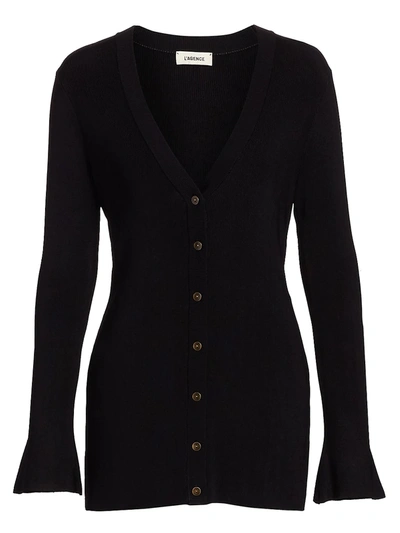 Shop L Agence Lucas Longline Cardigan In Black