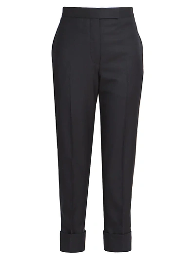 Shop Thom Browne Women's Classic Backstrap Cropped Trousers In Navy