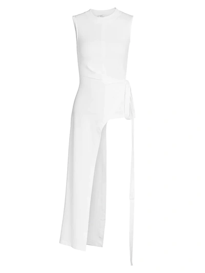 Shop Rosetta Getty Women's Sleeveless Split Apron T-shirt In White
