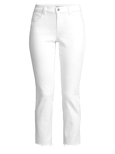 Shop L Agence Women's Sada High-rise Crop Slim Straight Jeans In Blanc