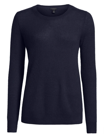 Shop Saks Fifth Avenue Collection Featherweight Cashmere Sweater In Navy Dusk