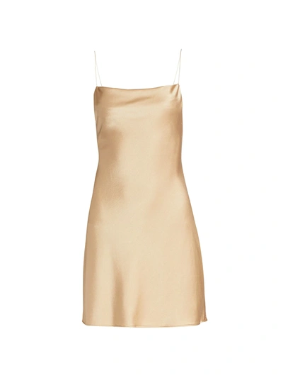 Shop Alice And Olivia Women's Harmony Draped Slip Mini Dress In Nude