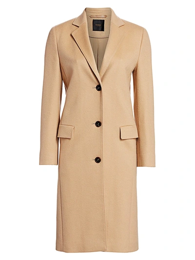 Shop Agnona Cashmere Coat In Camel