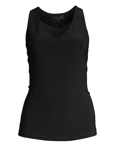 Shop Donna Karan Icons Sleeveless V-neck Top In Black
