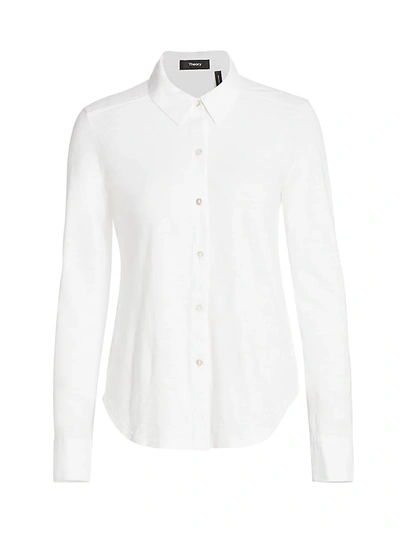 Shop Theory Riduro Organic Cotton Shirt In White