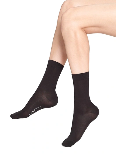 Shop Falke Women's Cotton Touch Socks In Black