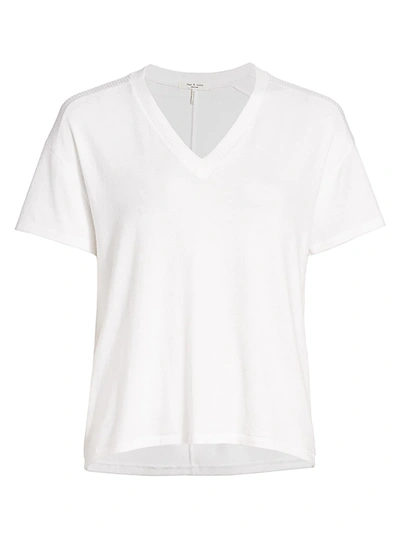 Shop Rag & Bone Avryl V-neck T-shirt In White