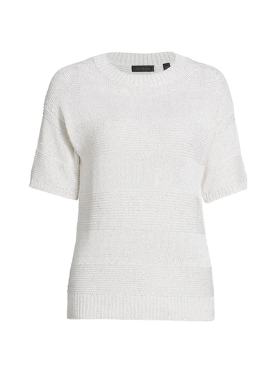 Shop Saks Fifth Avenue Collection Textured Striped Sweater In White