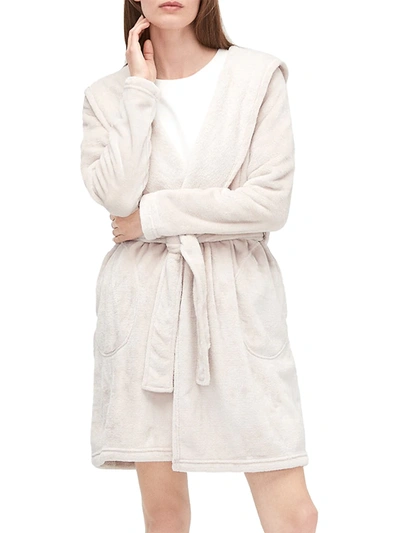Shop Ugg Women's Miranda Hooded Fleece Robe In Moonbeam