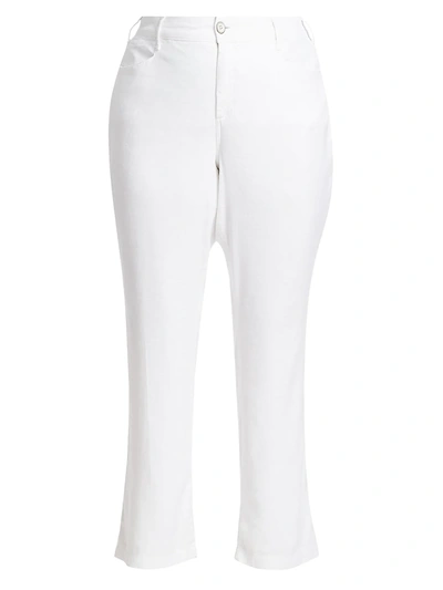 Shop Nydj, Plus Size Women's Wide Leg Trousers In Optic White