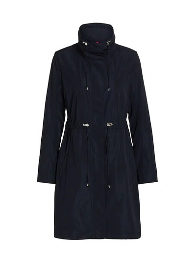 Shop Moncler Malachite Long Rain Coat In Navy