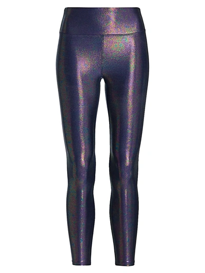 Shop Heroine Sport Marvel Metallic Leggings In Slick Navy