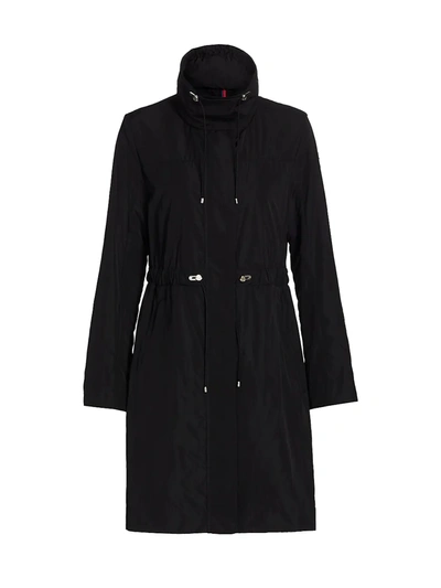 Shop Moncler Malachite Long Rain Coat In Black