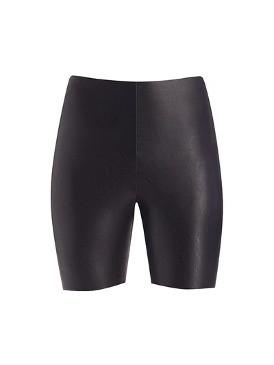 Shop Commando Faux Leather Biker Shorts In Black