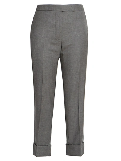 Shop Thom Browne Women's Classic Backstrap Cropped Trousers In Grey