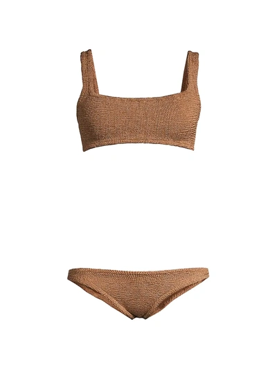 Shop Hunza G 2-piece Textured Metallic Bikini Set
