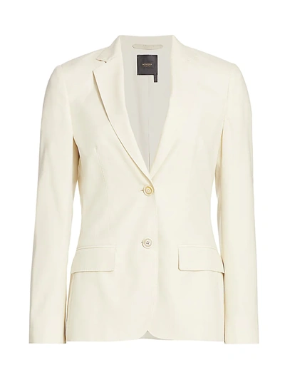 Shop Agnona Wool Single Breasted Jacket In Ivory
