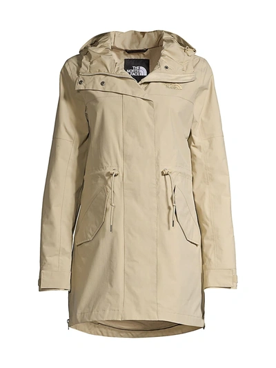 Shop The North Face Women's Metroview Trench Coat In Twill Beige