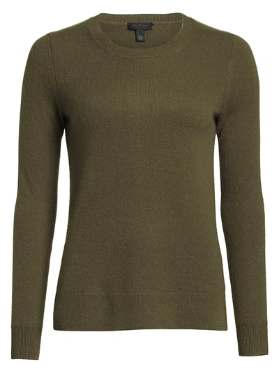 Shop Saks Fifth Avenue Women's Collection Cashmere Roundneck Sweater In Olive Moss