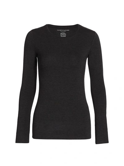 Shop Majestic Soft Touch Long-sleeve Top In Anthracite