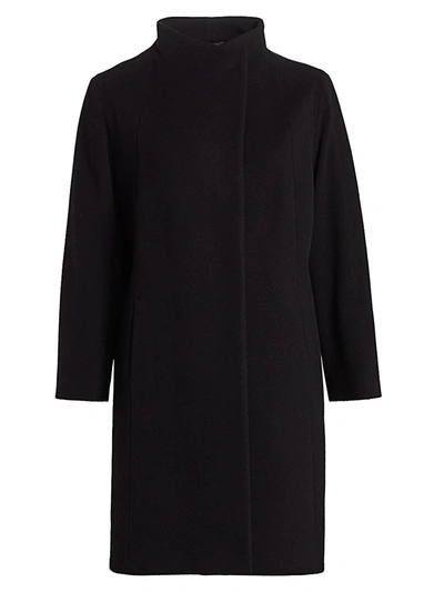 Shop Cinzia Rocca, Plus Size Virgin Wool & Cashmere Walking Coat In Black