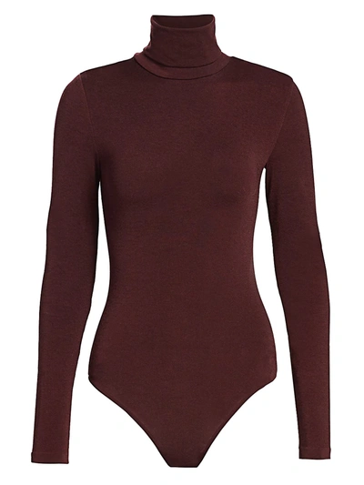 Shop Wolford Colorado Turtleneck Bodysuit In Chateau