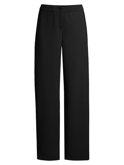 Shop Eileen Fisher Travel Ponte Straight Pants In Black