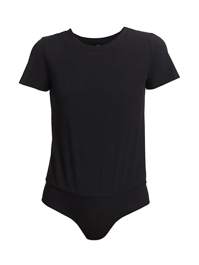 Commando Essential Cotton Crewneck Bodysuit In Black