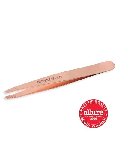 Shop Tweezerman Women's Stainless Steel Slant Rose Gold Tweezer In Pink