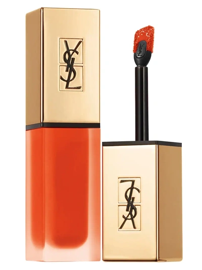 Shop Saint Laurent Women's Tatouage Couture Liquid Matte Lip Stain In Orange