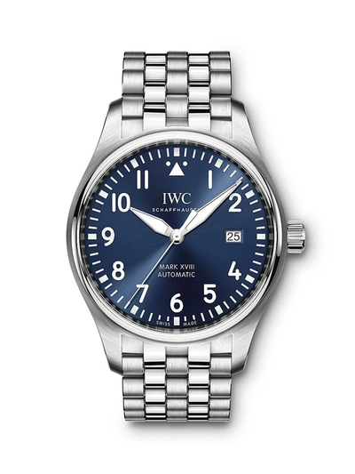 Shop Iwc Schaffhausen Pilot Mark Xviii Le Petit Prince Stainless Steel Bracelet Watch