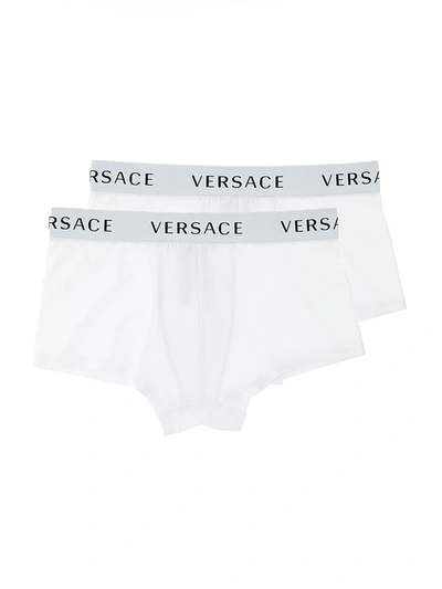 Shop Versace Men's 2-pack Trunk Basic Briefs In White